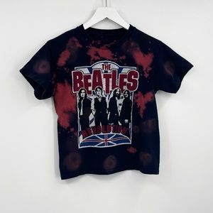 The Beatles Custom Bleach Splatter Baby Tee Size Medium